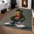 Cute cartoon green frog area rugs carpet