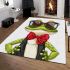 Cute cartoon green frog wearing sunglasses area rugs carpet