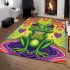 Cute cartoon green frog with big eyes area rugs carpet
