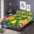 Cute cartoon green frog with big eyes bedding set