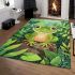 Cute cartoon illustration of a little frog with big eyes area rugs carpet