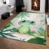 Cute cartoon illustration of a little frog with big eyes area rugs carpet