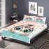 Cute cartoon owl with a pink bow on its head bedding set