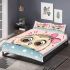 Cute cartoon owl with a pink bow on its head bedding set