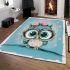 Cute cartoon owl with pink bow on head area rugs carpet