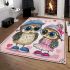 Cute cartoon owls wearing cute area rugs carpet