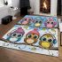 Cute cartoon owls with different hats area rugs carpet