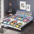 Cute cartoon owls with different hats bedding set