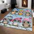 Cute cartoon owls with different hats area rugs carpet