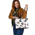 Cute cartoon panda pattern leather tote bag