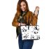 Cute cartoon panda pattern leather tote bag