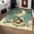 Cute cartoon pandas shooting stars area rugs carpet