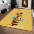 Cute cartoon style bee character area rugs carpet