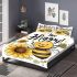 Cute cartoon style bee holding a sunflower bedding set