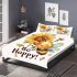 Cute cartoon style bee holding a sunflower bedding set