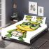 Cute cartoon turtle wearing glasses bedding set