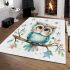 Cute cartoon watercolor baby owl area rugs carpet