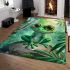 Cute cartoon watercolor frog with big eyes area rugs carpet