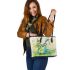 cute cricket and music notes Leather Tote Bag