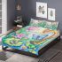 Cute dragonfly and music notes with harp bedding set
