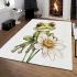 Cute frog sitting on the flower area rugs carpet