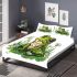 Cute frog sitting on the grass with flowers bedding set