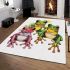 Cute frogs green pink and yellow color area rugs carpet