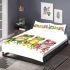 Cute frogs green pink and yellow color bedding set