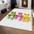 Cute frogs green pink and yellow color area rugs carpet