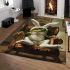 Cute green frog sitting in an armchair wearing white bunny slippers area rugs carpet