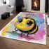 Cute kawaii bee wearing a crown with sparkling jewels area rugs carpet