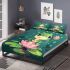 Cute kawaii frog standing on the edge bedding set