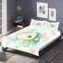 Cute kawaii turtle surrounded by bubbles bedding set