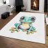 Cute little aquamarine color area rugs carpet