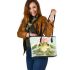 Cute little frog in the water leaather tote bag