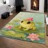 Cute little frog in the water area rugs carpet