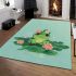 Cute little frog in the water area rugs carpet