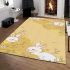 Cute little white rabbit area rugs carpet