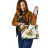 cute locust and music notes and violin with leave Leather Tote Bag