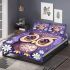 Cute owl cartoon with big eyes and yellow stars on its head bedding set