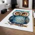 Cute owl clipart with big eyes area rugs carpet