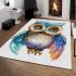 Cute owl clipart with big eyes colorful feathers area rugs carpet