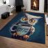 Cute owl holding a coffee cup area rugs carpet