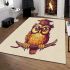 Cute owl wearing glasses area rugs carpet