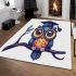 Cute owl wearing glasses and a graduation hat area rugs carpet