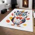 Cute owl wearing glasses and holding an octane pen area rugs carpet