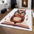 Cute owl wearing glasses reading books area rugs carpet