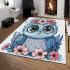 Cute owl with big eyes area rugs carpet