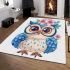 Cute owl with big eyes area rugs carpet