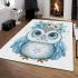 Cute owl with flowers on its head area rugs carpet